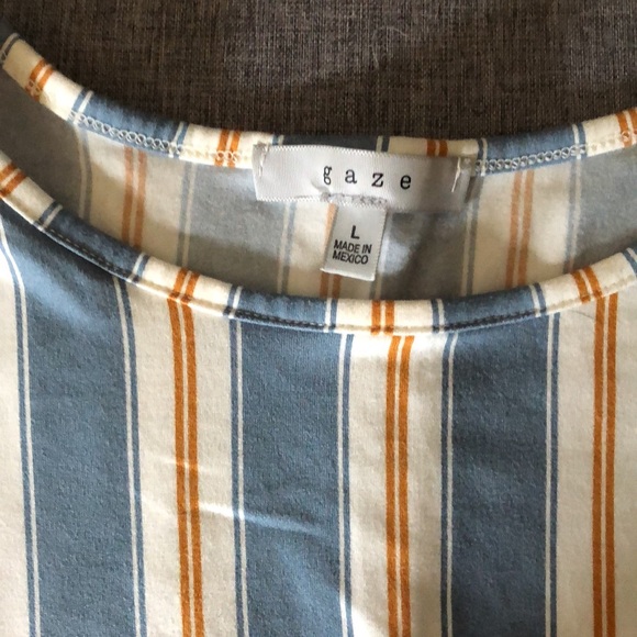 Striped cropped tee shirt - Picture 2 of 3